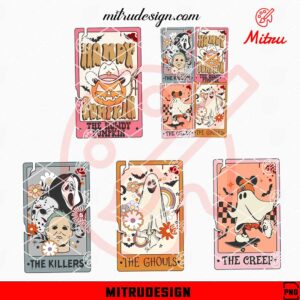 Retro Halloween Tarot Cards Bundle PNG, Vintage Halloween PNG, The Killers PNG