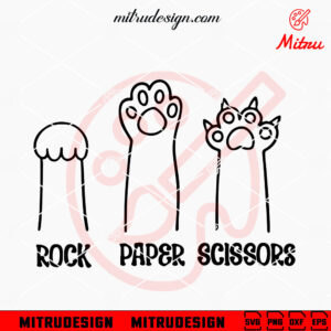 Cat Rock Paper Scissors SVG, Funny Cat Lovers SVG, PNG, DXF, EPS, Vector