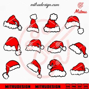 Santa Hat Bundle SVG, Christmas Hat SVG, PNG, DXF, EPS, Cricut