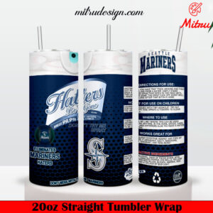 Seattle Mariners Haters Be Gone 20oz Skinny Tumbler Wrap PNG, Sublimation Wraps