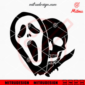 Skull Ghostface Mask SVG, Ghostface Scream Halloween SVG, PNG, DXF, EPS