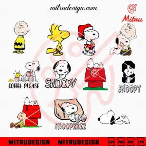 Snoopy Bundle SVG, Charlie Brown SVG, Woodstock SVG, Peanuts Cartoon SVG