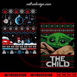 Star Wars Baby Yoda Ugly Christmas Sweater SVG, PNG, DXF, EPS, Files