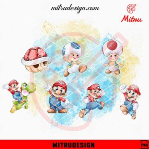 Super Mario Bundle PNG, Toad PNG, Yoshi PNG, Clipart