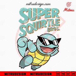 Super Squirtle Bros SVG, Funny Squirtle Mario SVG, PNG, DXF, EPS, Files