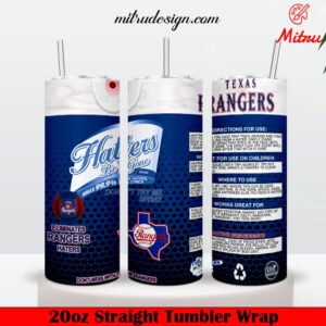 Texas Rangers Haters Be Gone 20oz Skinny Tumbler Wrap PNG, Tumbler Files