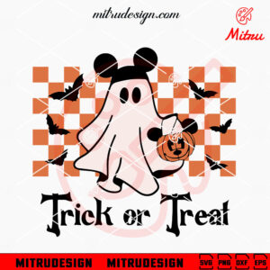 Ghost Mickey Ears Trick Or Treat SVG, Cute Halloween Season SVG, Digital Download