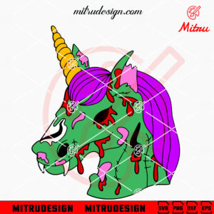 Horror Unicorn Head SVG, Unicorn Halloween SVG, PNG, DXF, EPS, Files