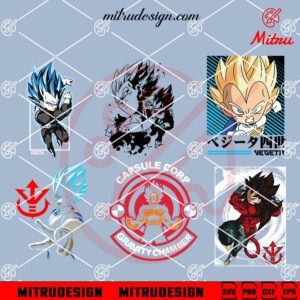 Vegeta Dragon Ball Bundle SVG, PNG, DXF, EPS, Cricut Files