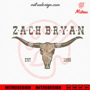 Zach Bryan Est 1996 SVG, Bull Skull SVG, Western Country Music SVG, Cut Files