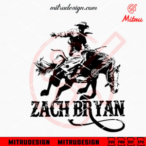 Zach Bryan Cowboy SVG, The Quittin Time Tour SVG, PNG, DXF, EPS, Digital Download