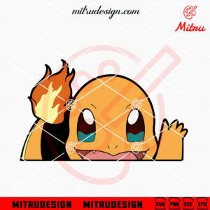 Charmander Peeking SVG, Cute Charmander Pokemon SVG, For Stickers