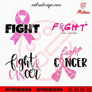 Fight Breast Cancer Bundle SVG, PNG, DXF, EPS, Digital Files