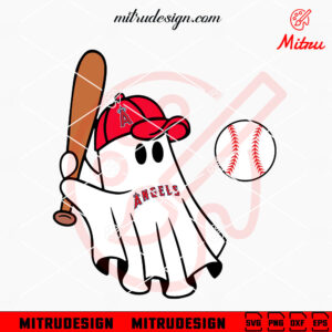 Los Angeles Angels Baseball Ghost SVG, Angels Halloween SVG, PNG, DXF, EPS, Files