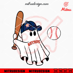 Houston Astros Baseball Ghost SVG, Astros Halloween SVG, PNG, DXF, EPS, Cricut