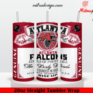 Atlanta Falcons King Of Football Budweiser 20oz Skinny Tumbler Wrap PNG, Templates