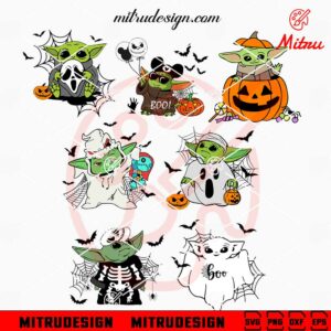 Baby Yoda Halloween Bundle SVG, PNG, DXF, EPS, Digital Download