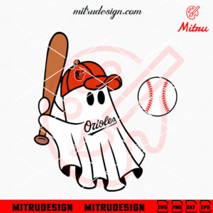 Baltimore Orioles Baseball Ghost SVG, Orioles Halloween SVG, PNG, DXF, EPS, Cut Files