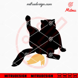 Black Cat With Trump Hair SVG, Vote Kamala 2024 SVG, PNG, DXF, EPS, Vector