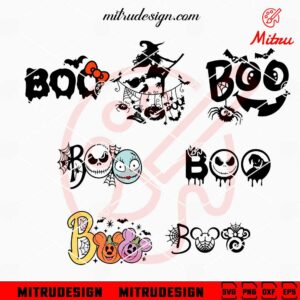 Boo Bundle SVG, Baby Ghost SVG, Witch SVG, Halloween Kids SVG, PNG, DXF, EPS