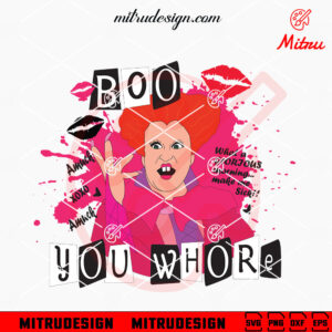 Hocus Pocus Boo You Whore SVG, Winifred Sanderson Pink Halloween SVG, Clipart