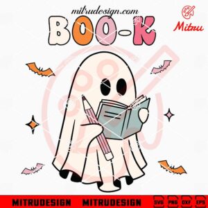 Boo-k Ghost SVG, Book Lover Halloween SVG, PNG, DXF, EPS, Files