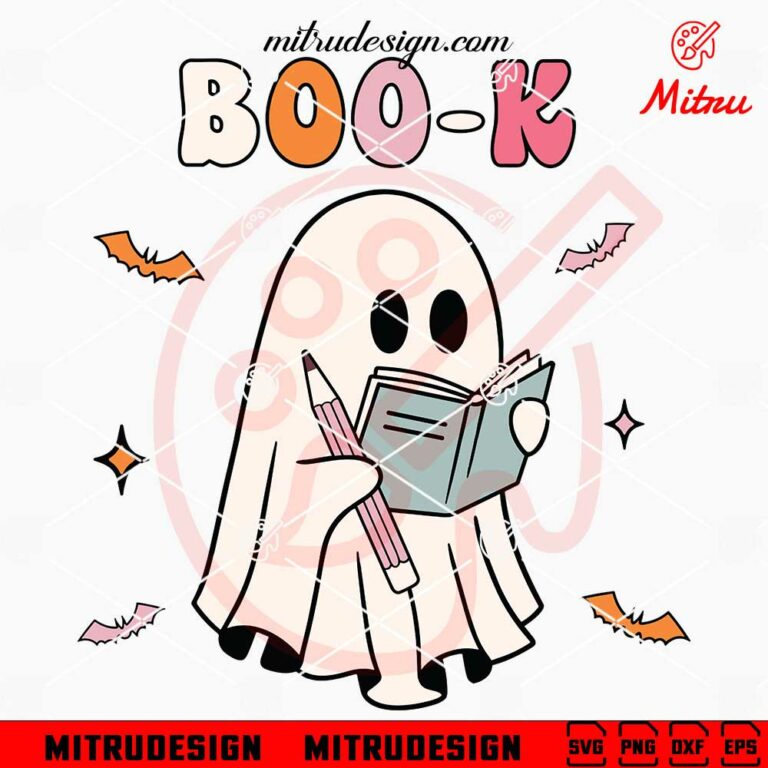 Boo-k Ghost SVG, Book Lover Halloween SVG, PNG, DXF, EPS, Files ...