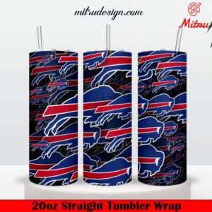 Buffalo Bills Stickers 20oz Skinny Tumbler Wrap PNG, Sublimation Tumbler Files