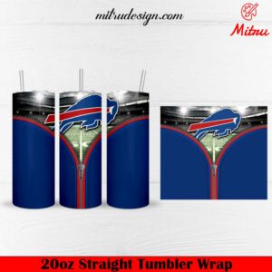 Buffalo Bills Zipper 20oz Skinny Tumbler Wrap PNG, Download Files