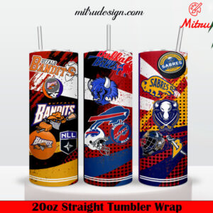 Buffalo Sports Teams 20oz Skinny Tumbler Wrap PNG, Designs