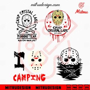 Camp Crystal Lake Bundle SVG, Jason Voorhees Camping SVG, PNG, DXF, EPS