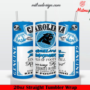 Carolina Panthers King Of Football Budweiser 20oz Skinny Tumbler Wrap PNG