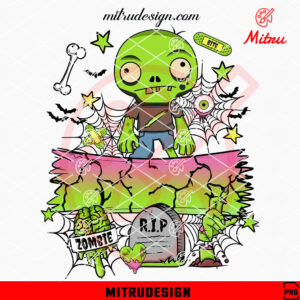 Cute Zombie Custom Name PNG, Horror Halloween Kid PNG, Clipart