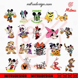 Disney Friends Halloween Bundle SVG, Mickey Spooky Season SVG, PNG, DXF, EPS, Files