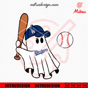 Los Angeles Dodgers Baseball Ghost SVG, Dodgers Halloween SVG, PNG, DXF, EPS, Download