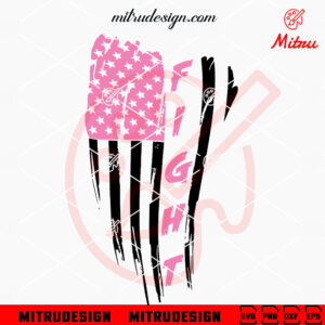 Fight Breast Cancer American Flag SVG, PNG, DXF, EPS, Cutting Files