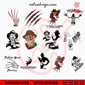 Freddy Krueger Bundle SVG, Follow Your Dreams SVG, A Nightmare on Elm Street SVG