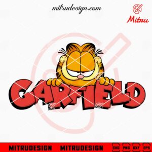 Garfield Peeking Logo SVG, Funny Cartoon Cat SVG, PNG, DXF, EPS, Shirt