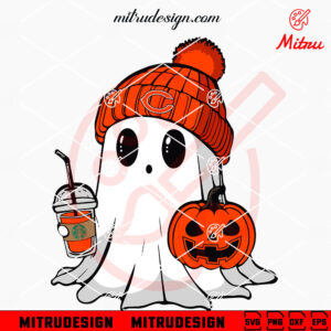 Chicago Bears Ghost Beanie Hat SVG, Bears Football Halloween SVG, PNG, DXF, EPS