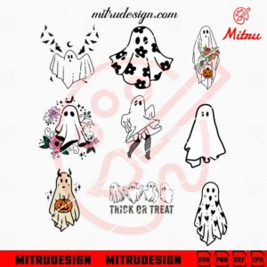 Ghost Bundle SVG, Halloween SVG, Spooky Season SVG, PNG, DXF, EPS, Download