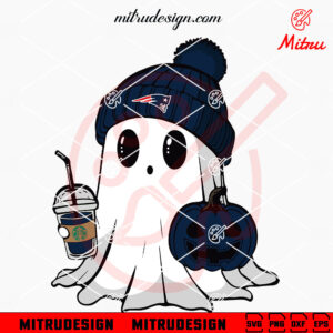 New England Patriots Ghost Beanie Hat SVG, Patriots Football Halloween SVG, Cutting Files