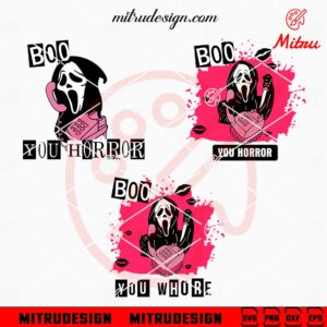 Ghostface Boo You Horror SVG, Pink Scream SVG, Funny Mean Girls Halloween SVG