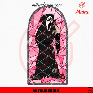 Ghostface Stained Glass PNG, Scream PNG, Scary Movie Halloween PNG