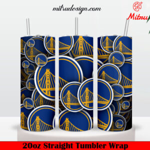 Golden State Warriors Stickers 20oz Skinny Tumbler Wrap PNG