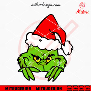 Christmas Grinch Peeking SVG, PNG, DXF, EPS, Cricut Files