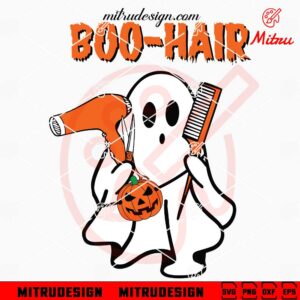 Hairdresser Ghost SVG, Boo Hair SVG, Hair Stylist Halloween SVG, PNG, DXF, EPS