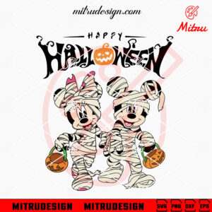 Mickey And Minnie Happy Halloween SVG, Disney Mummy SVG, PNG, DXF, EPS, Files