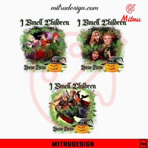 Hocus Pocus I Smell Children Bundle PNG, Funny Halloween PNG, Digital Download