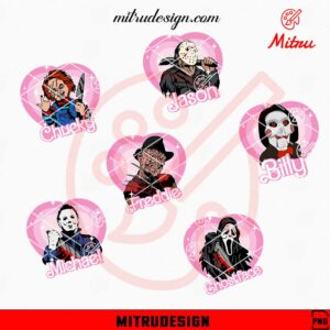 Horror Barbie Heart Bundle PNG, Cute Scary Halloween PNG, Digital Files