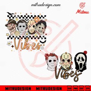 Horror Vibes SVG, Scary Movie SVG, Retro Halloween SVG, PNG, DXF, EPS, Files